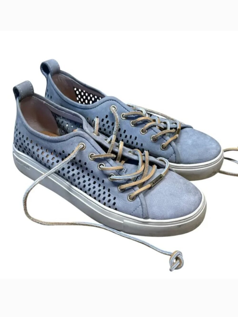 Blackstone PL87 Suede Mesh Lace Up Sneakers Blue Size 6